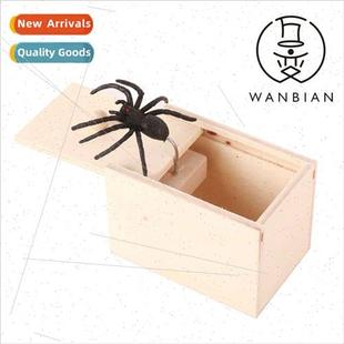 Wooden Scary Boxes Spoof Spider Tinker Bug Toys