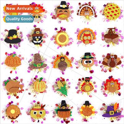 New children adults Thanksgiving hair clips harvest festival