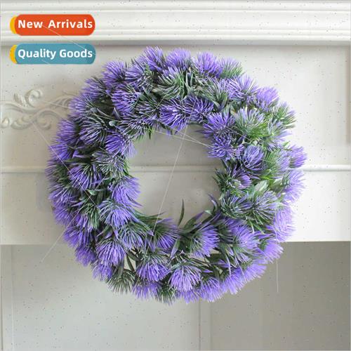 Flower Purple Lavender Wreath Decorative Wall Hanging Home A