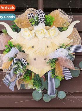 New HighlCow Wreath Hanging Holiday Home Spring Decoration W