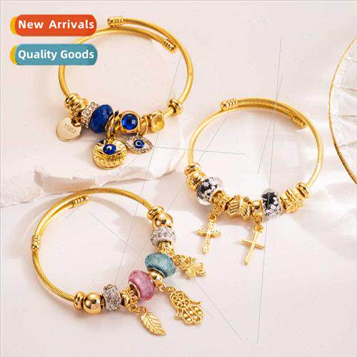 Europe Stainless Steel DIY Devil Eye Bracelet Tanium Steel P