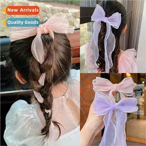 Children bow tie hair bands girls braided hair clips ltle gi