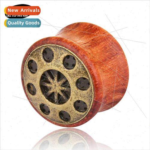 Excellent retro alloy casting flying saucer wooden ear expan