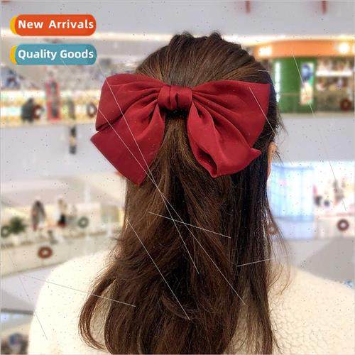 Red large bow hair clips sweet cute spring clip girls bow he