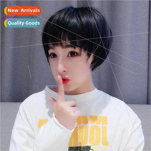 Wig female short hair handsome bob head collarbone hair cute