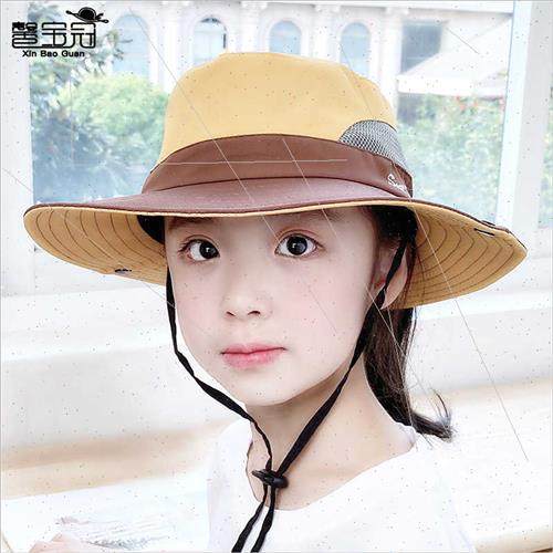 9002 summer girls outdoor sun hat ponytail hole fisherman ha