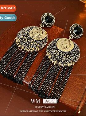 lver needle do old round portra tassel earrings French vinta