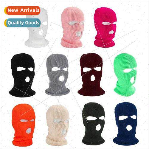 Winter Yuanbao needle three holes knted cap candy color wool