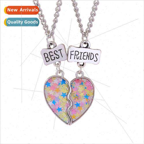 Europe new BEST FRIENDS good friends necklace gradient color