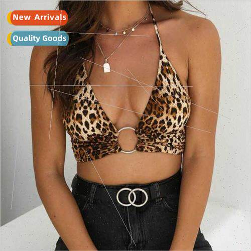 2023 spring summer women sexy deep V neck hanging neck ring