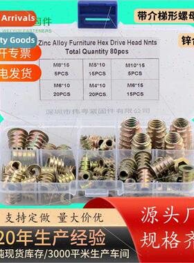 Zinc alloy 80PCS inner outer teeth T-shape wh meshed nut lad