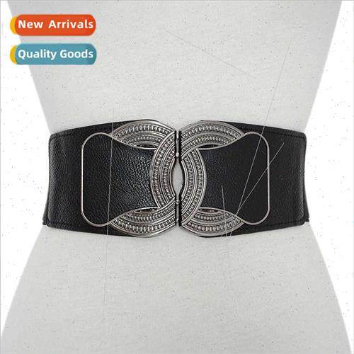 Ladies Retro Floral Pair Buckle Belt Womens Personalized Stc