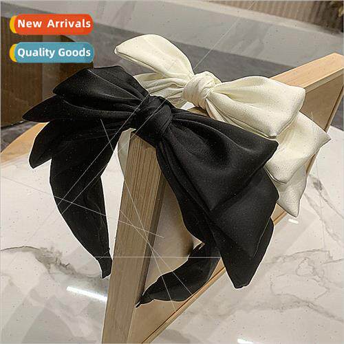 French retro three-layer bow hair band female classic multi-