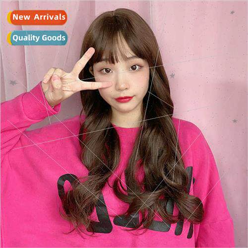Europe new Qi bangs big wave long curly hair matte silk smoo