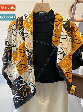 2023 Spring Autumn new letters fashion twill 90 large square