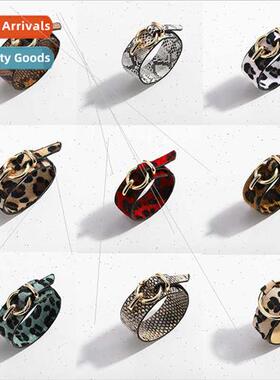 Autumn winter tide  PU leather bracelet female fashion leopa
