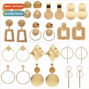 earrings popular vintage earrin metal round geometric Europe
