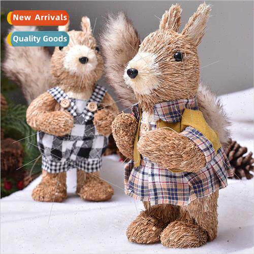 Christmas decorations cute natural cattail plant squirrel do