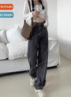 Woman Jeans High Waist Clothes Wide Leg Denim Clothing Blue