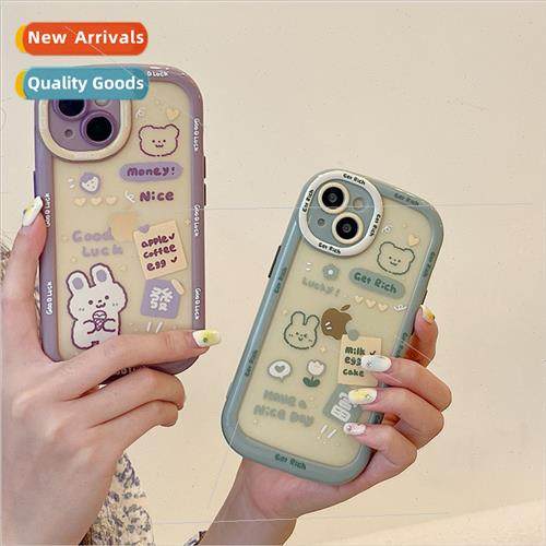 Cartoon rabbit English label 适用 iPhone13ProMax Apple 14 ph