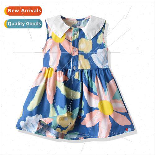 Summer Womens Sleeveless Floral Dress 2021 Korean Childrens