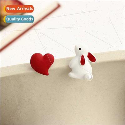 S925 silver pin fun cute whe rabb earrings sweet girl love a