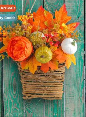 2023 new harvest festival pumpkin flower basket golden maple