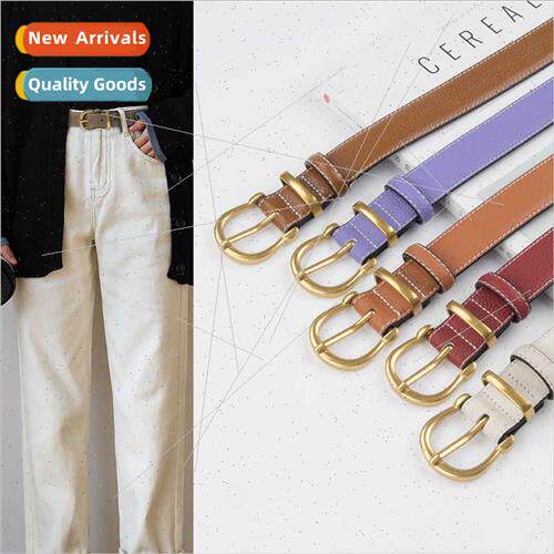 Head Lychee grain leather ladies belt cowhide female jeans c
