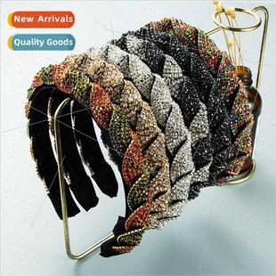 Vintage Colorful Cross Bands Chain Claw Hair Rhinestone