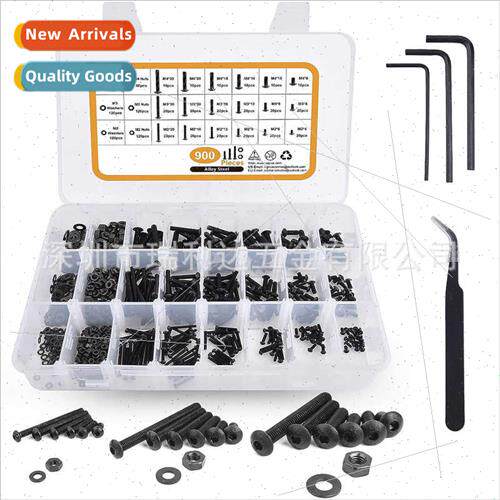 900pcs Grade 10.9 Black Hexagon Socket Head Cap Screws wh Nu