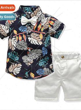 Childrens clothing boys flower shirt T-shirt cardigan whe ca