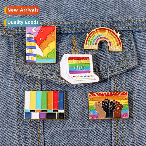 New rainbow series alloy brooch exquise cartoon rainbow brid