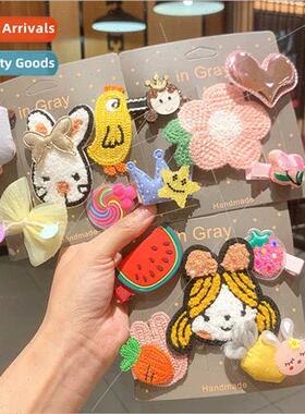 Koreacute children plush hair clips baby bb clip broken hair