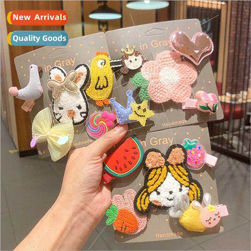 Koreacute children plush hair clips baby bb clip broken hair