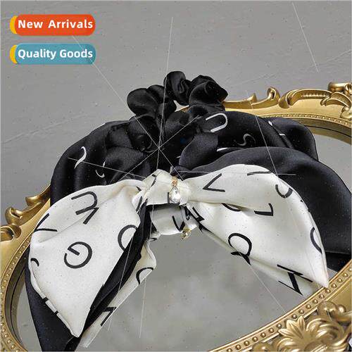 Korean hair band fluttering letters bow large intestine circ