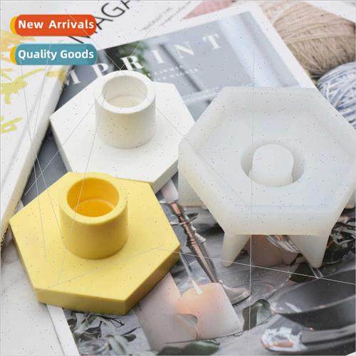 Hexagonal Pole Candle Holder licone Mould Marble Pattern Lon