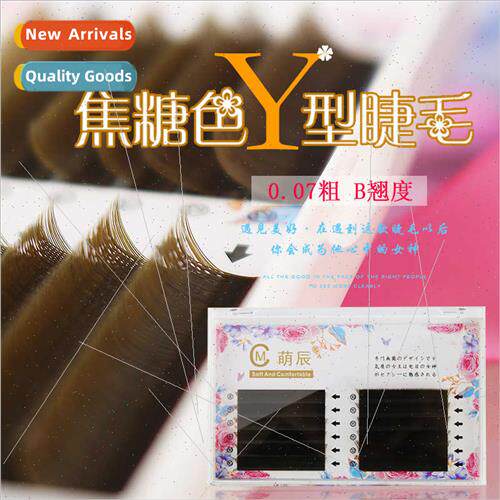 Caramel Eyelash Extensions Mixed Coffee Brown Y Mesh Weave O