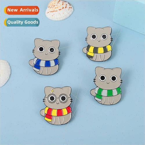 New cartoon can love to wear a scarf cat small animal creati