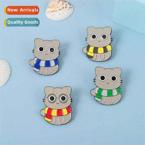 New cartoon can love to wear a scarf cat small animal creati