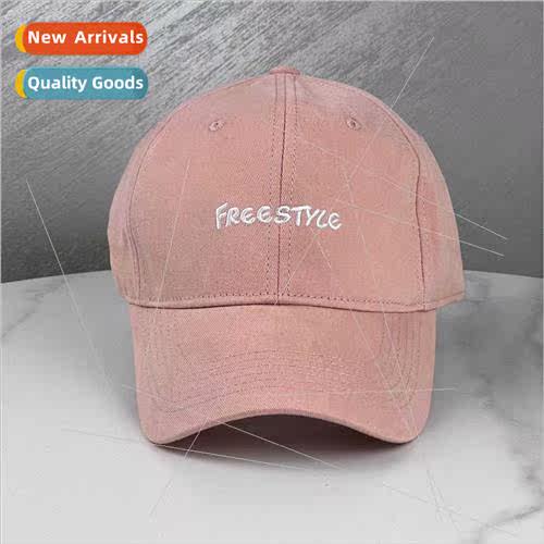 Korean  retro men letters embroidery big head around basebal