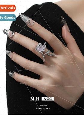 Rose shape ring imation ore resin niche sweet cool girl inde