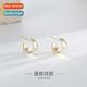 irregular surface wide earrings ins silver Koreasimple S925