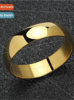 Stainless steel jewelry simple glossy gold ring ladies mirro