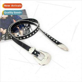 women punk metal pin decorativ belt buckle pants Europe thin