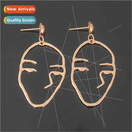 Fashion Abstract Human Face Stud Earrings Chilled Out Vintag
