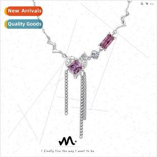 color zirconia necklace not pea tassel lose steel ins tanium