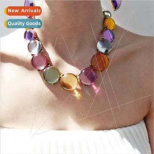 resin necklace cubic New fashion transparent ball colorful