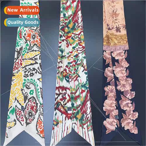 Vintage French small silk scarf women spring versatile thin