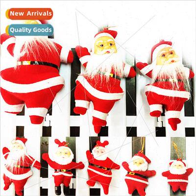 Santa Claus Hanging 5-30cm Red Flocking mulation Plastic Chr