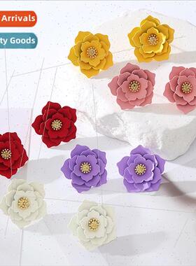 earringsEurope new alloy lacquer flower earrings elegant nd